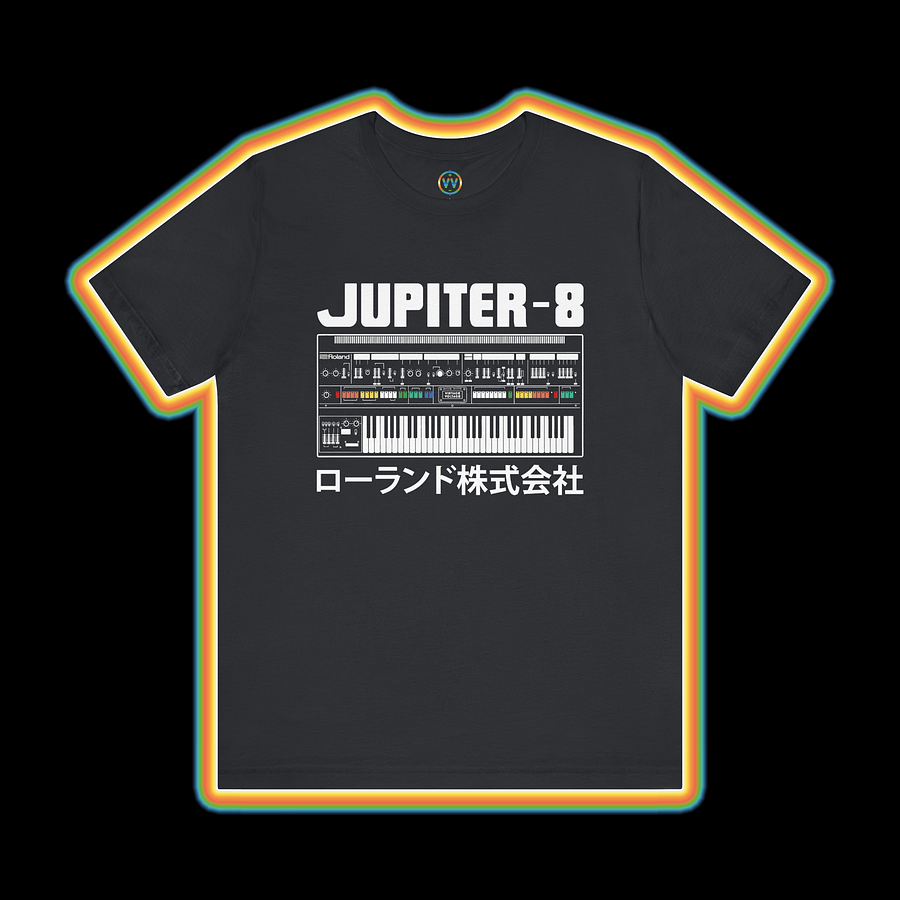 Jupiter 8 T-Shirt - Roland JP-8 (Vintage Analog Synthesizer) WHITE PRINT product image (1)
