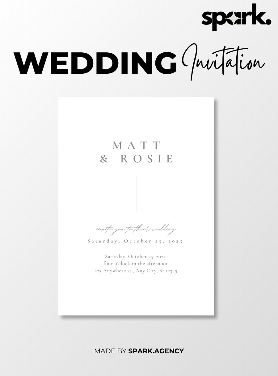 White Minimalist Elegant Wedding Invitation product image (1)
