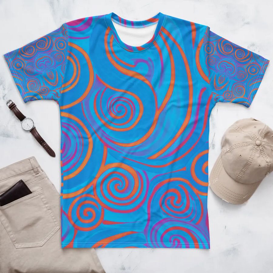 Funky Blue Dreams Liquid Tie-Dye Men's T-shirt product image (5)