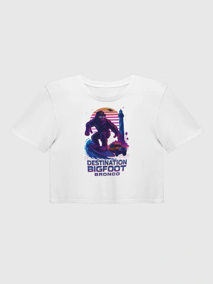 Destination Bigfoot Bronco Synthwave Crop Top (White) product image (1)