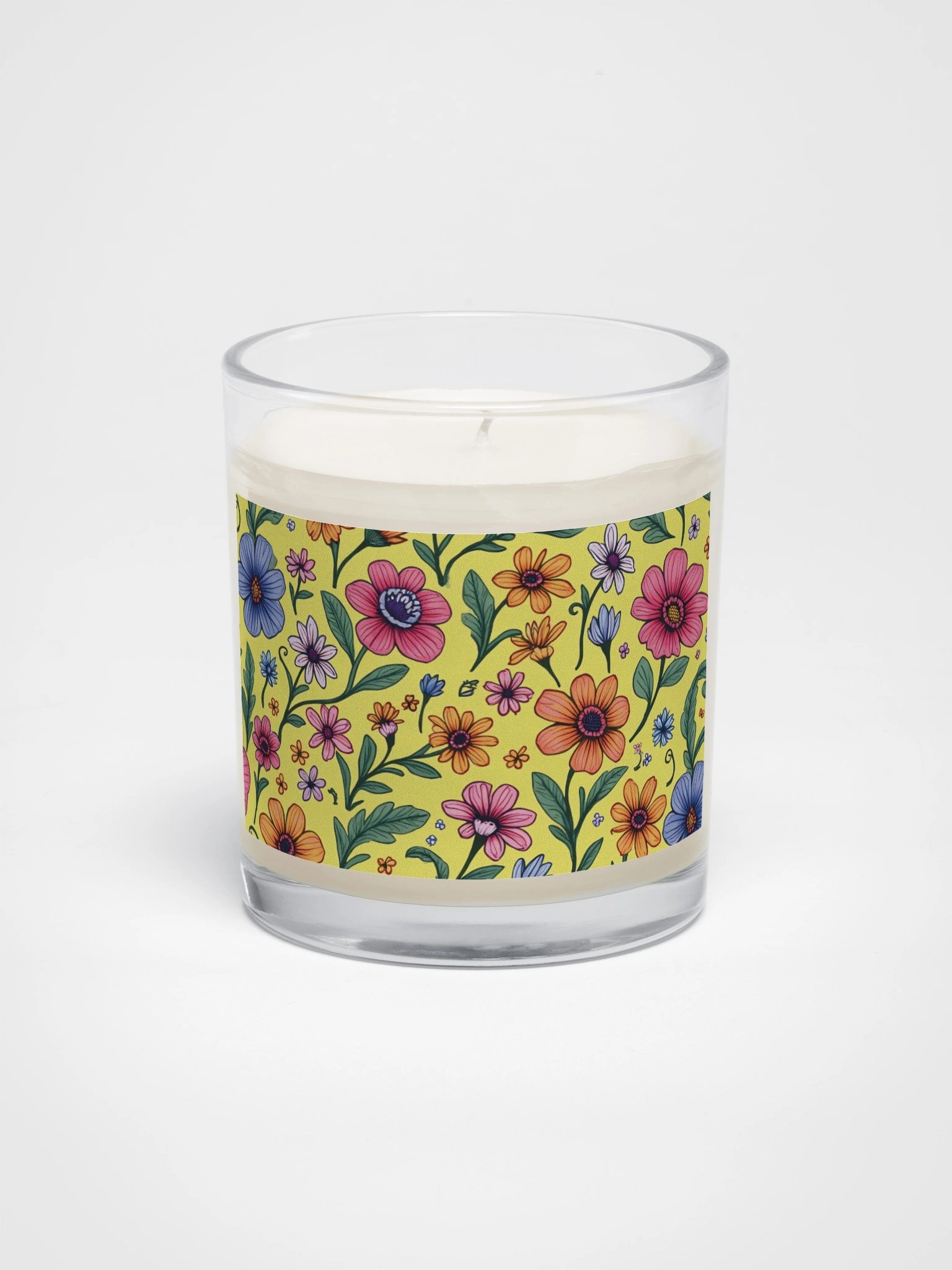 Floral Soy Candle With Colorful Botanical Design product image (1)