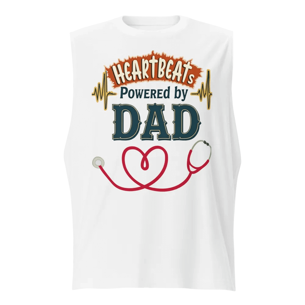 Heartbeats Powered by dad Muscle Tank product image (1)