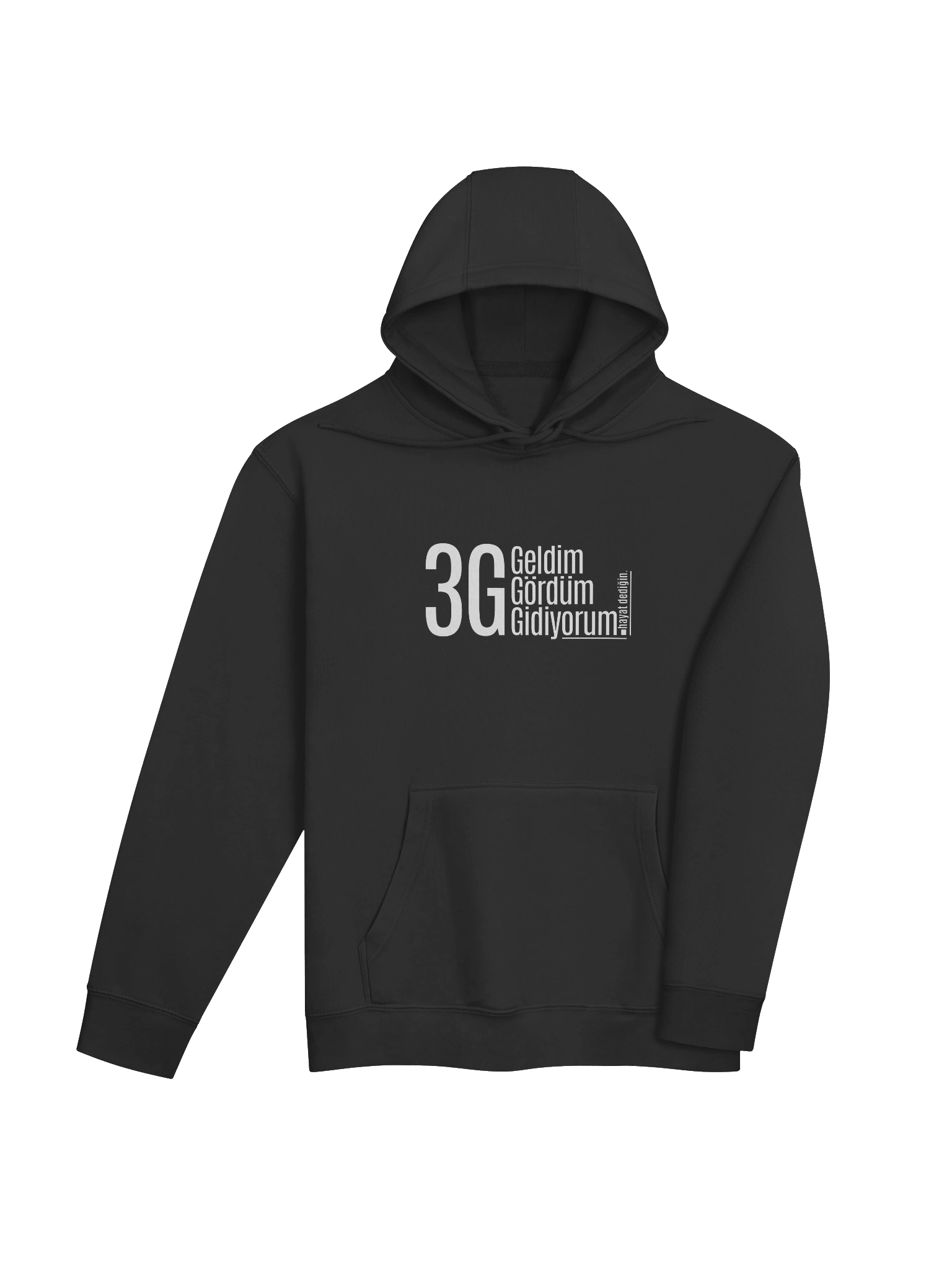 "Geldim Gördüm Gidiyorum" Türkçe Tasarımlı Lane Seven Premium Süper Yumuşak Kapüşonlu Sweatshirt product image (4)