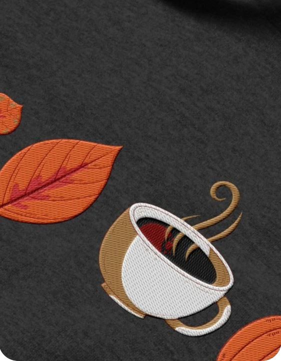 Cozy Autumn Vibes Unisex Premium Hoodie – Embroidered Coffee Lover’s Edition product image (2)