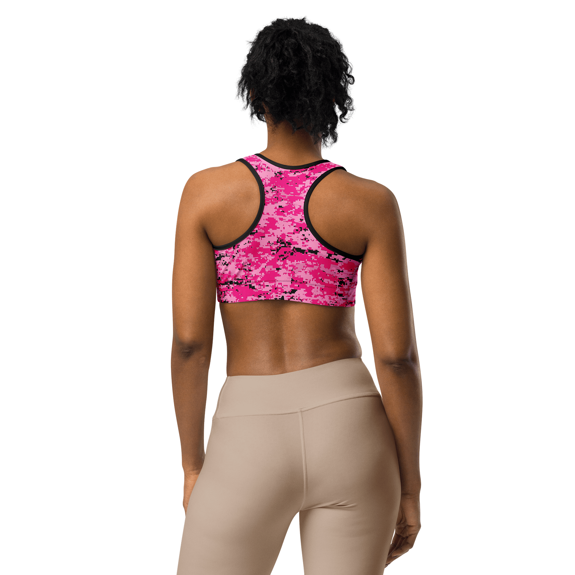 Pixel Pink Camo Custom Sports Bra product image (3)