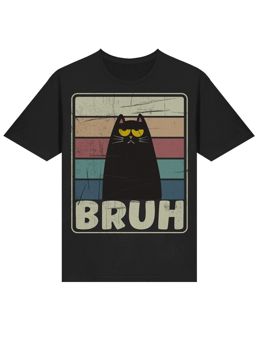 Retro BRUH Black Cat T-Shirt product image (20)