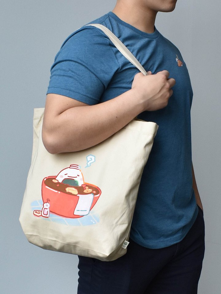 Onigiri Onsen Eco Tote Bag - (Oyster) product image (1)