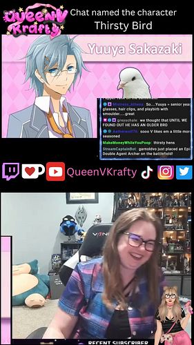 Lets name our Character Thirsty Bird. What could go wrong? ....well.... Yuuya. Yuuya knows. #hatofulboyfriend #twitchstreamer...