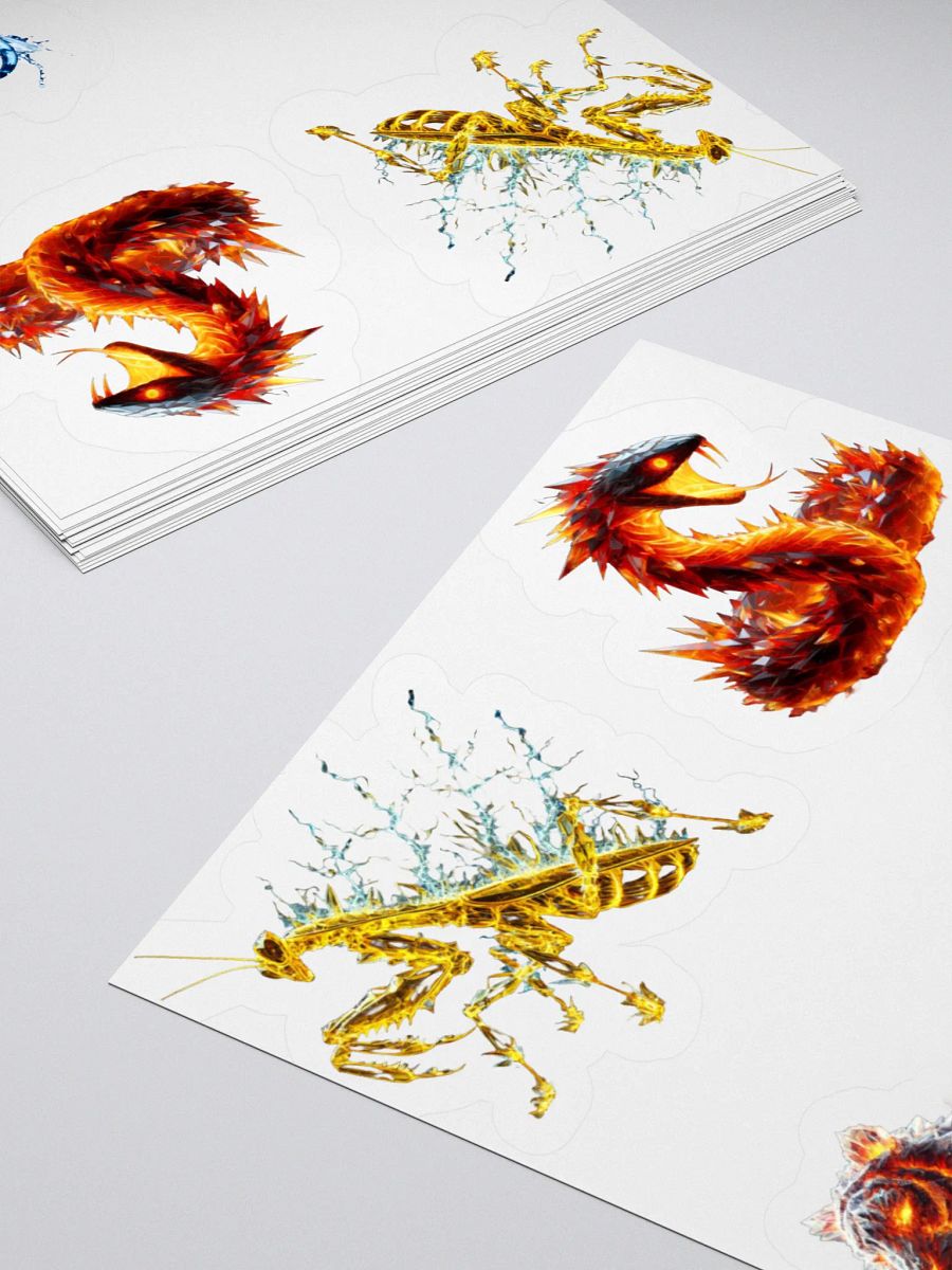 Electric Praying Mantis, Crystallized Fire Snake #1, Water Cat, and Crystallized Fire Tiger product image (7)
