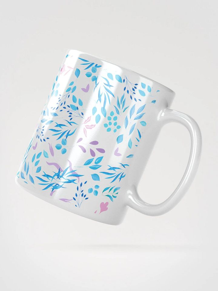 Blue And Purple Leaves Artistic Design White Mug product image (5)