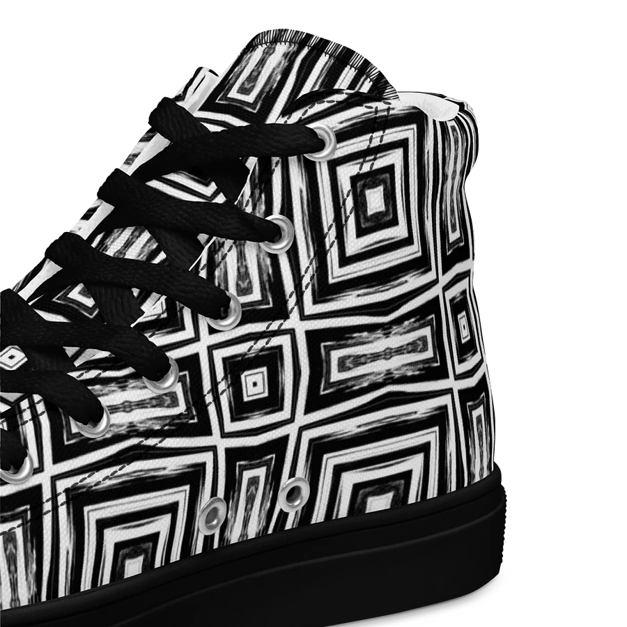 Abstract Monochrome Repeating Pattern Men's Canvas Shoe High Tops product image (20)