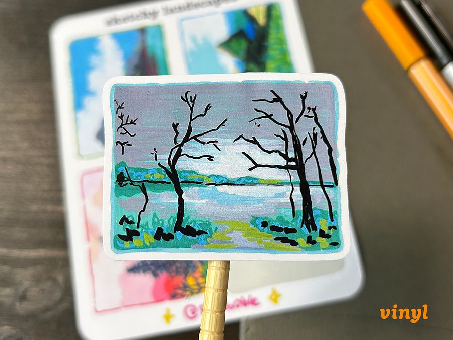 sticker sheet : sketchy landscapes product image (3)