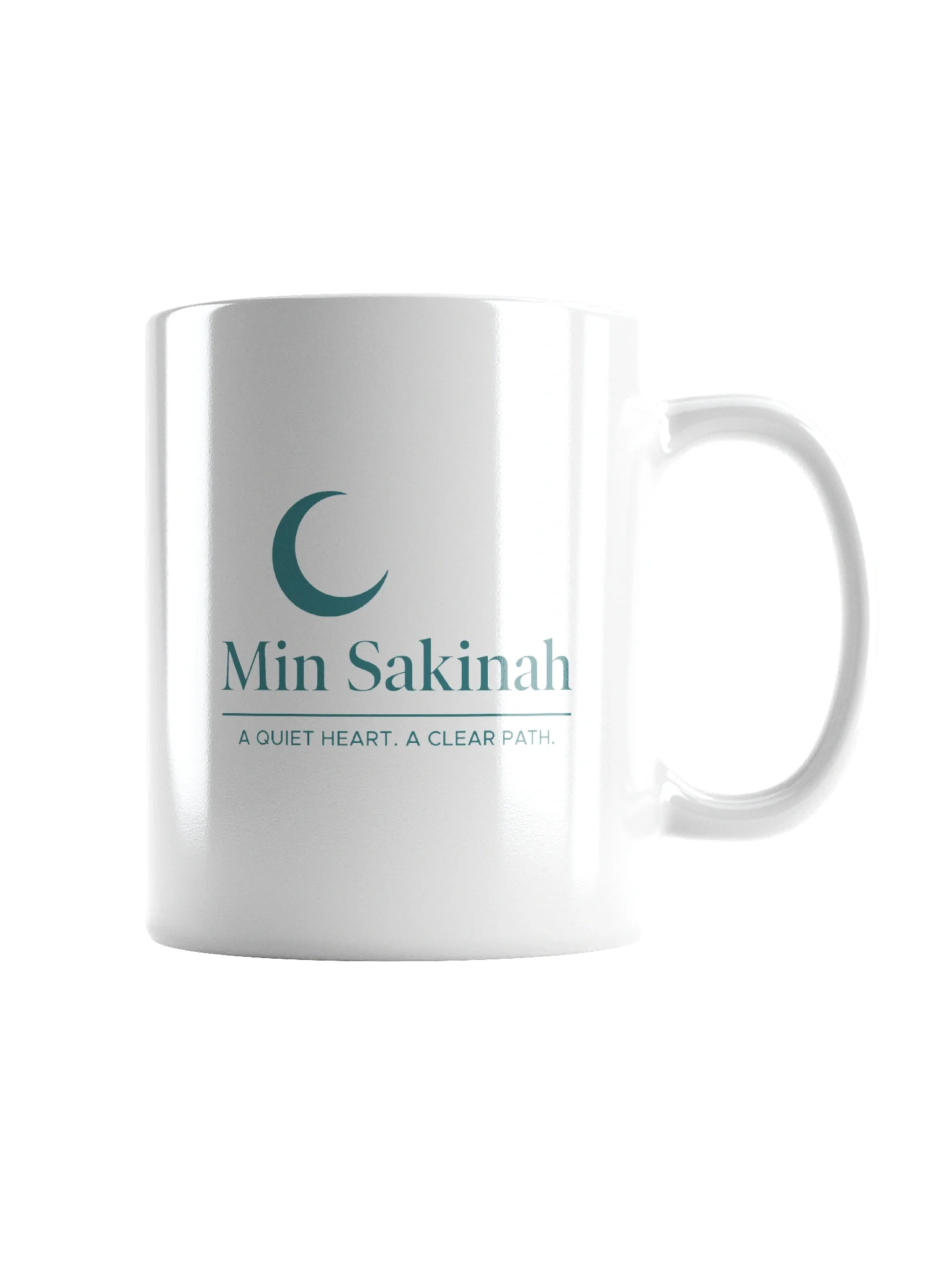Min Sakinah Vision Mug – Dark Teal on White product image (3)