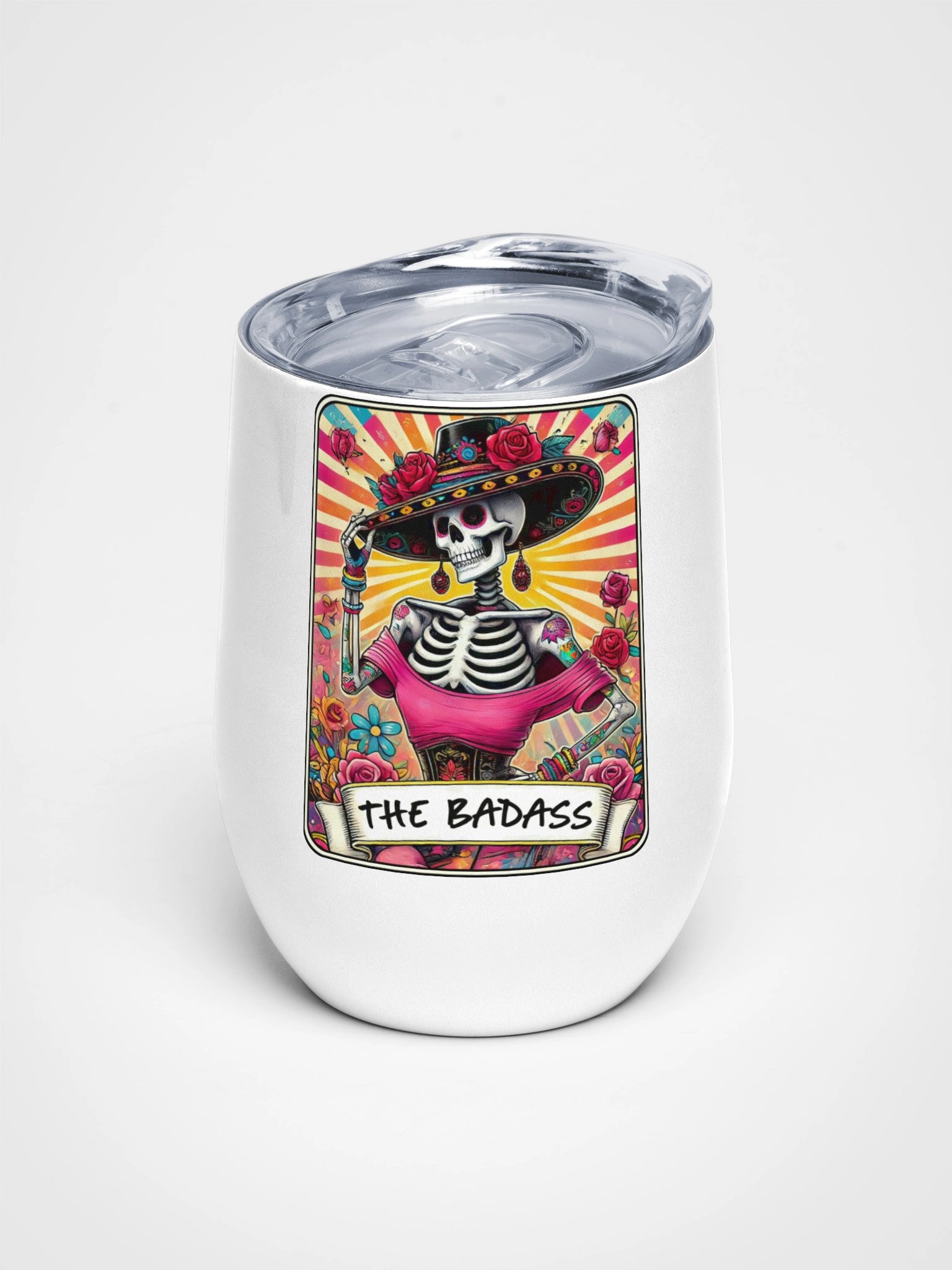 Rose Adorned Skeleton Wine Tumbler product image (1)