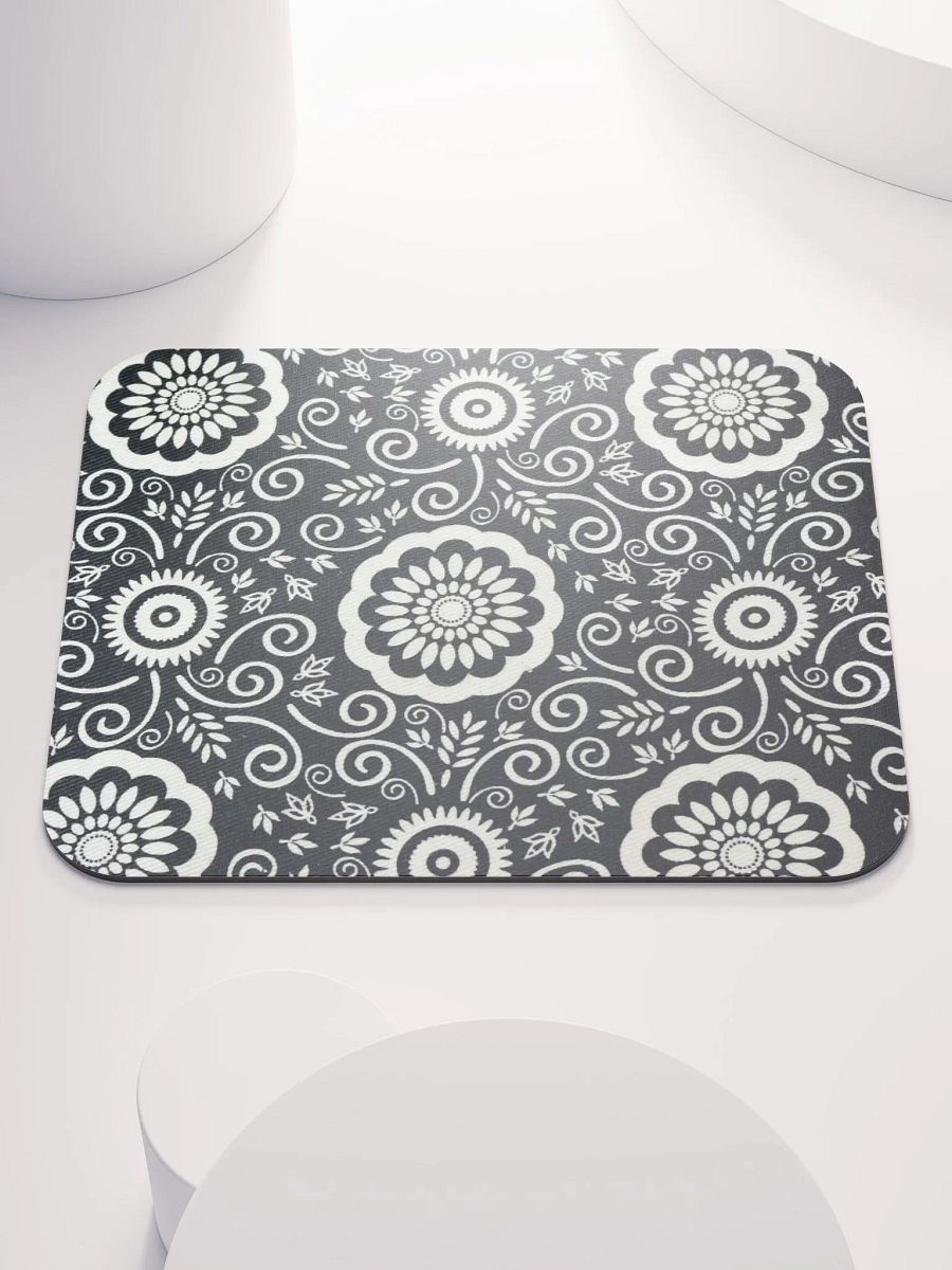 Monochrome Floral Mouse Pad product image (1)