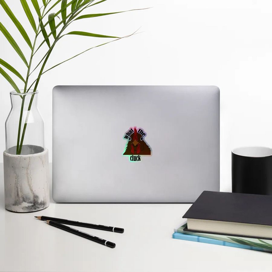 What the cluck holo sticker product image (12)