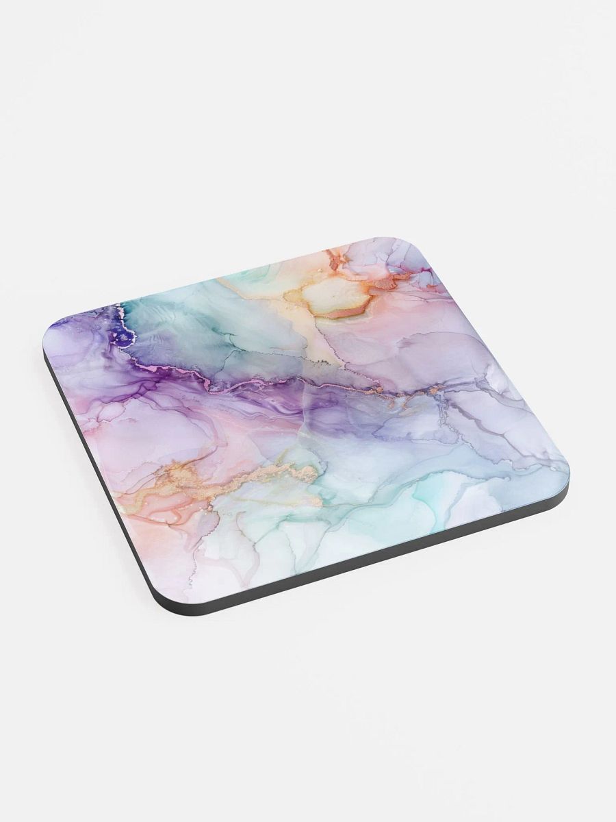 Multicolor Alcohol Ink Glossy Cork Coaster by Treasure Pie product image (1)
