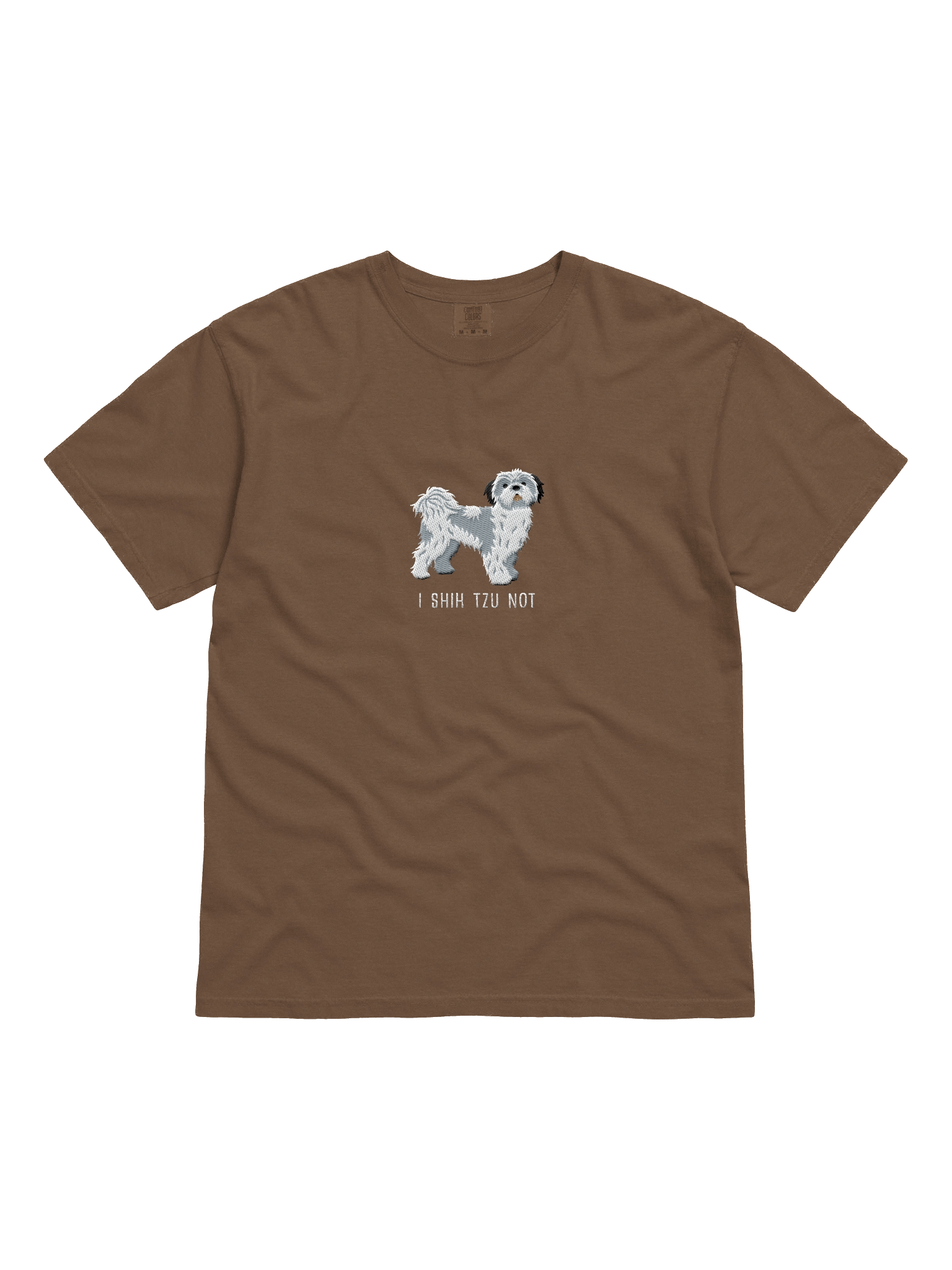 I Shih Tzu Not T-Shirt(Embroidered) of a Shih Tzu(Blue & White) product image (11)
