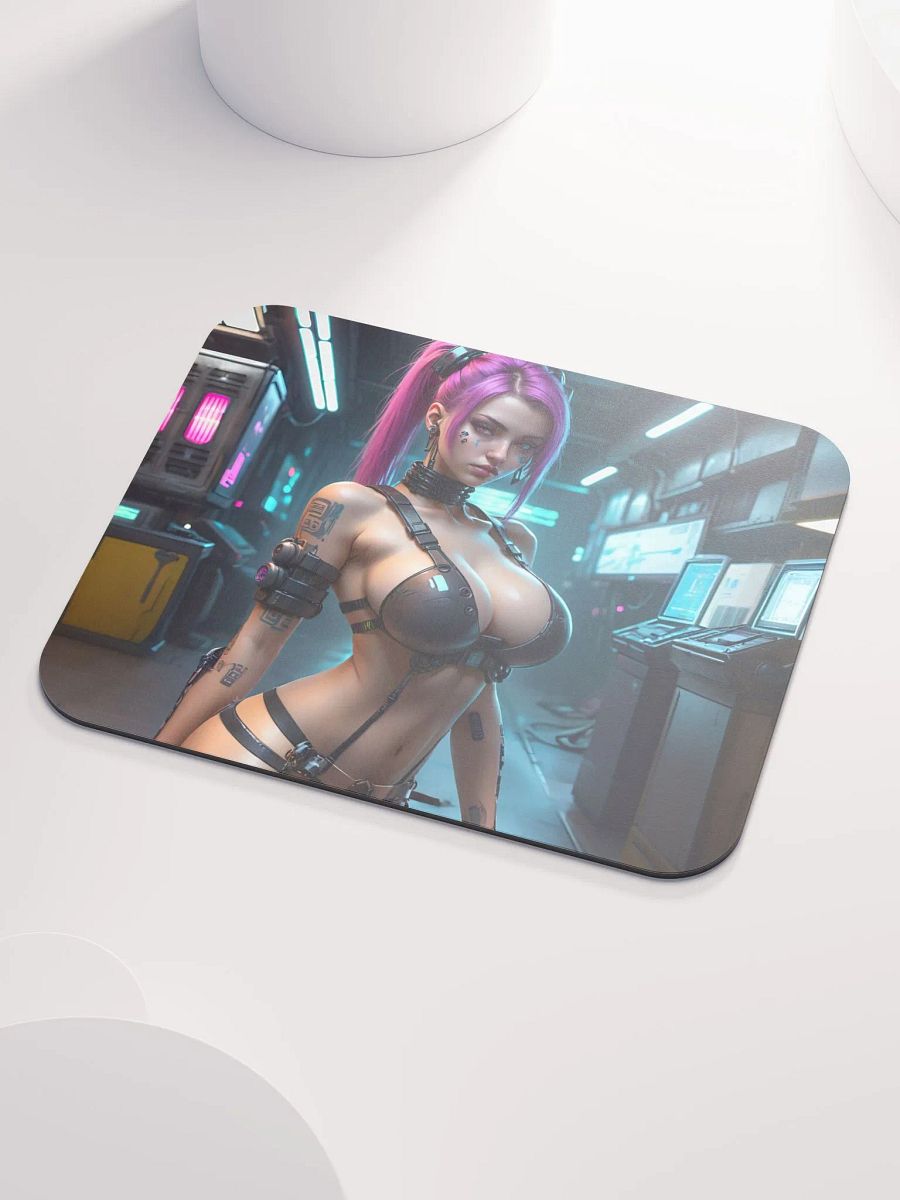 Cyberpunk Purple Hair Mouse Pad product image (4)