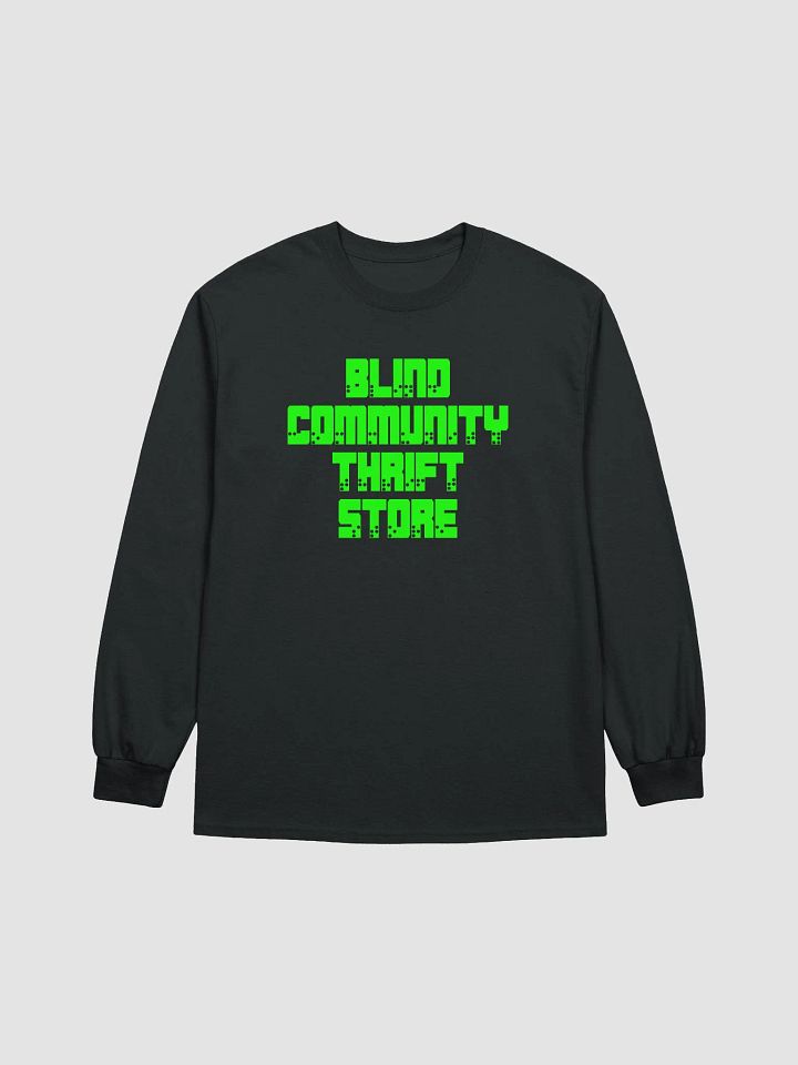 Blind Community Thrift Store Long Sleeve T New Green Braille Logo product image (3)