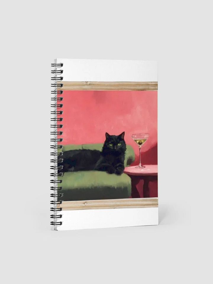 BLACK CAT ON COUCH NEXT TO MARTINI product image (1)