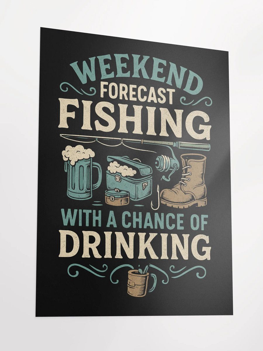 Weekend Forecast Poster – Funny Fishing Cabin Decor product image (3)