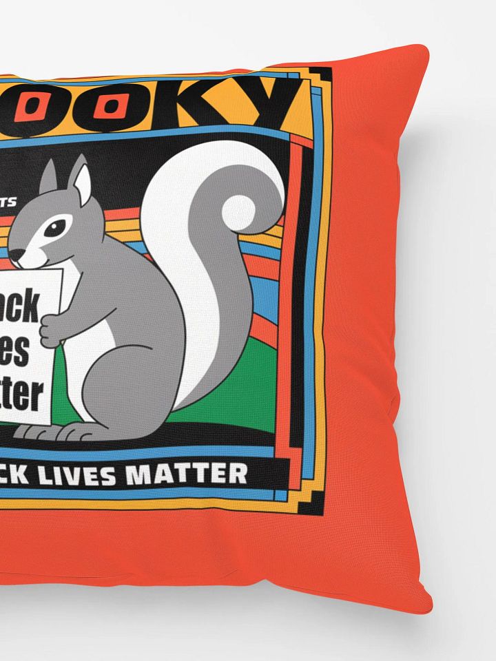 Comfy Pillow: Pooky the squirrel, BLM Red Border product image (3)