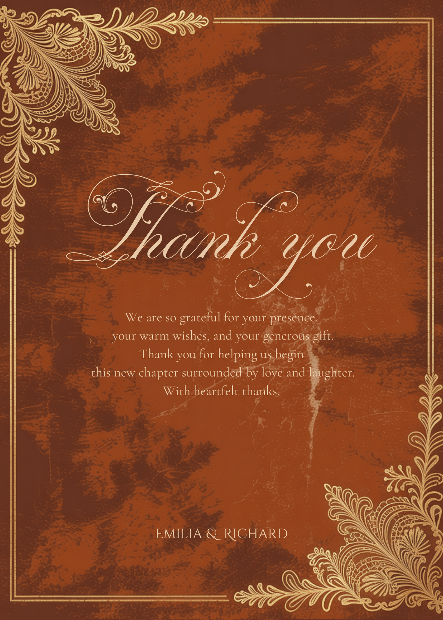 Editable Vintage Wedding Invitations | Edit in Canva | Instant Download Template | Rustic Brown Gold Terracotta product image (5)
