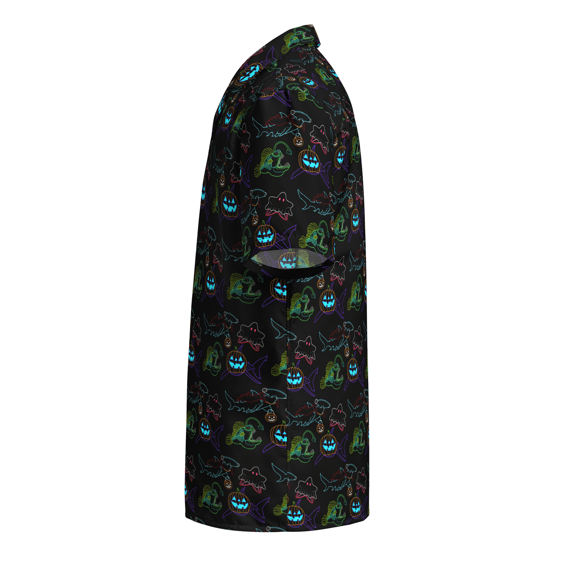 Neon Halloween Sea-Life Hawaiian Shirt product image (3)