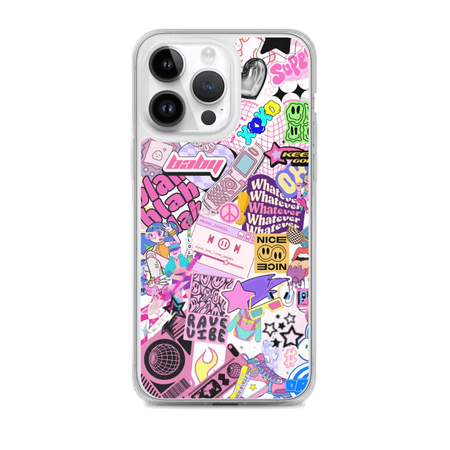 Playful Pastel Sticker Collage iPhone® Case product image (2)