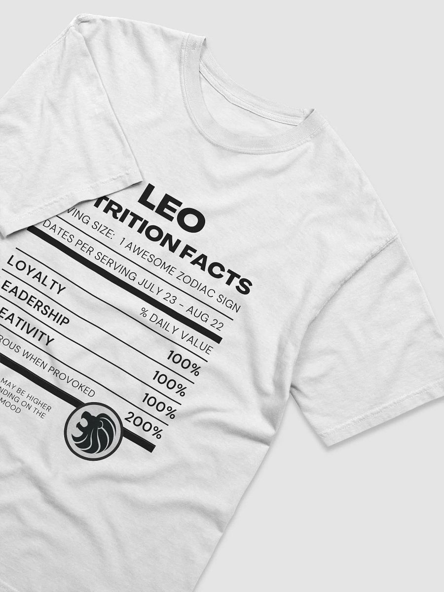 Leo Nutrition Facts T-Shirt (Black Writing) product image (15)
