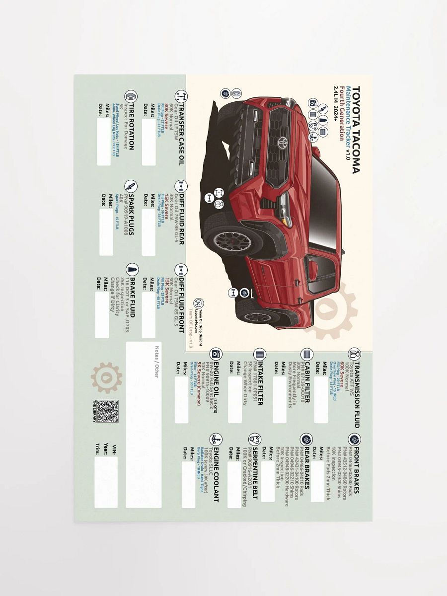 4th Gen Maintenance Tracker v1.0 - Red product image (5)