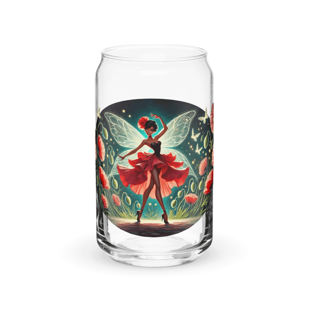 Poppy Fairy Fantasy Glass with Optional Lid and Straw product image (2)