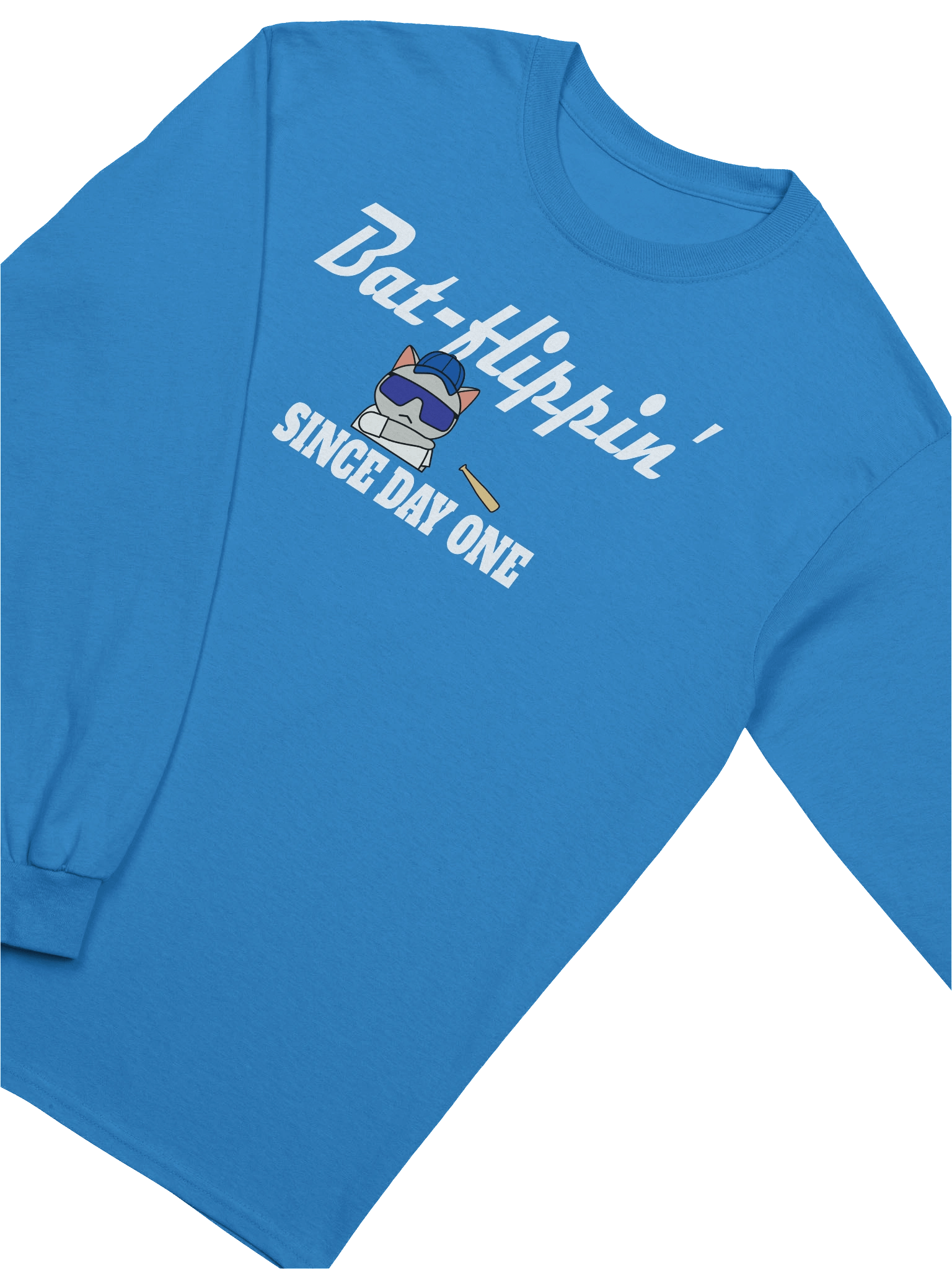 Baseball Cat (Bat-flippin' Since Day One) - Unisex Adult Long Sleeve T-shirt product image (3)