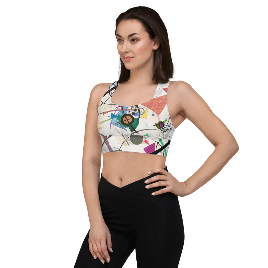 Abstract Lithographic Pattern Design Longline Sports Bra - V2 product image (11)