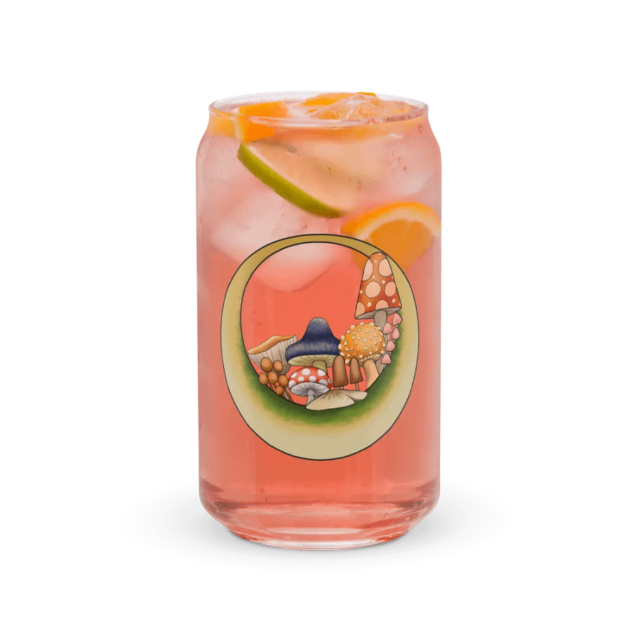 Moonie Shrooms 16 oz glass with or without lid/straw product image (6)