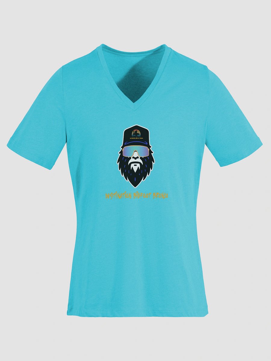 Destination Bigfoot Bronco Bigfoot Logo Bella+Canvas Women's Relaxed V-Neck T-Shirt (Turquoise) product image (6)