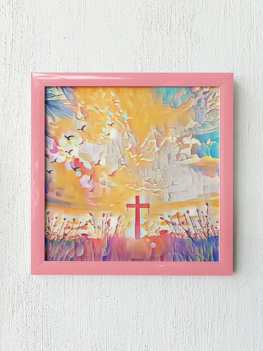 Christian Cross In A Field Of Flowers Art Print product image (1)