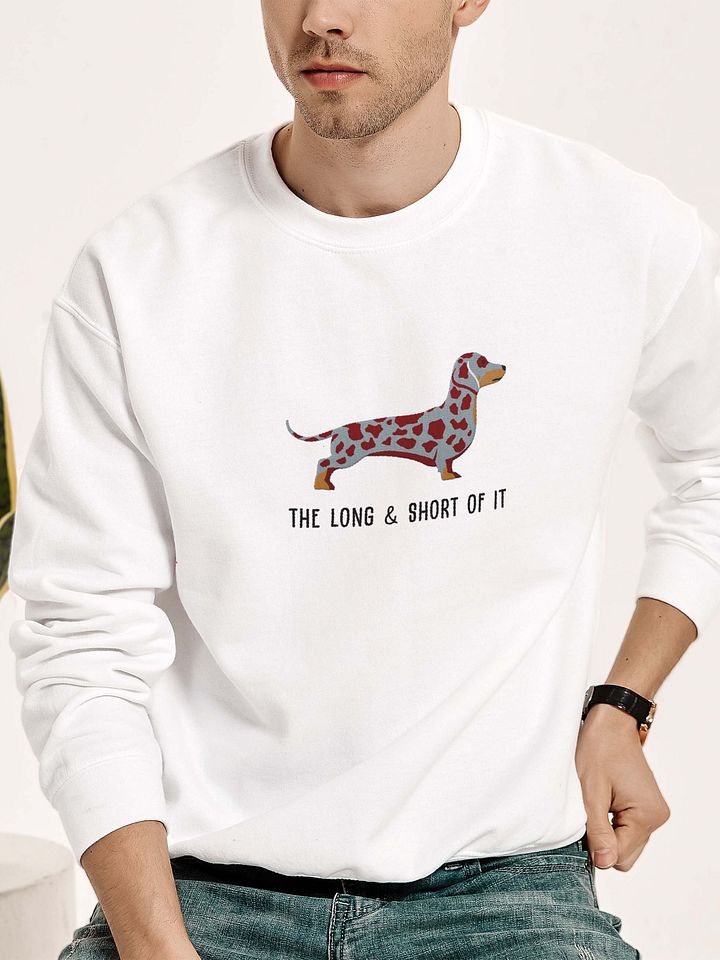 The Long and Short of It Sweatshirt (Embroidered) of a Dachshund(Dapple) product image (2)