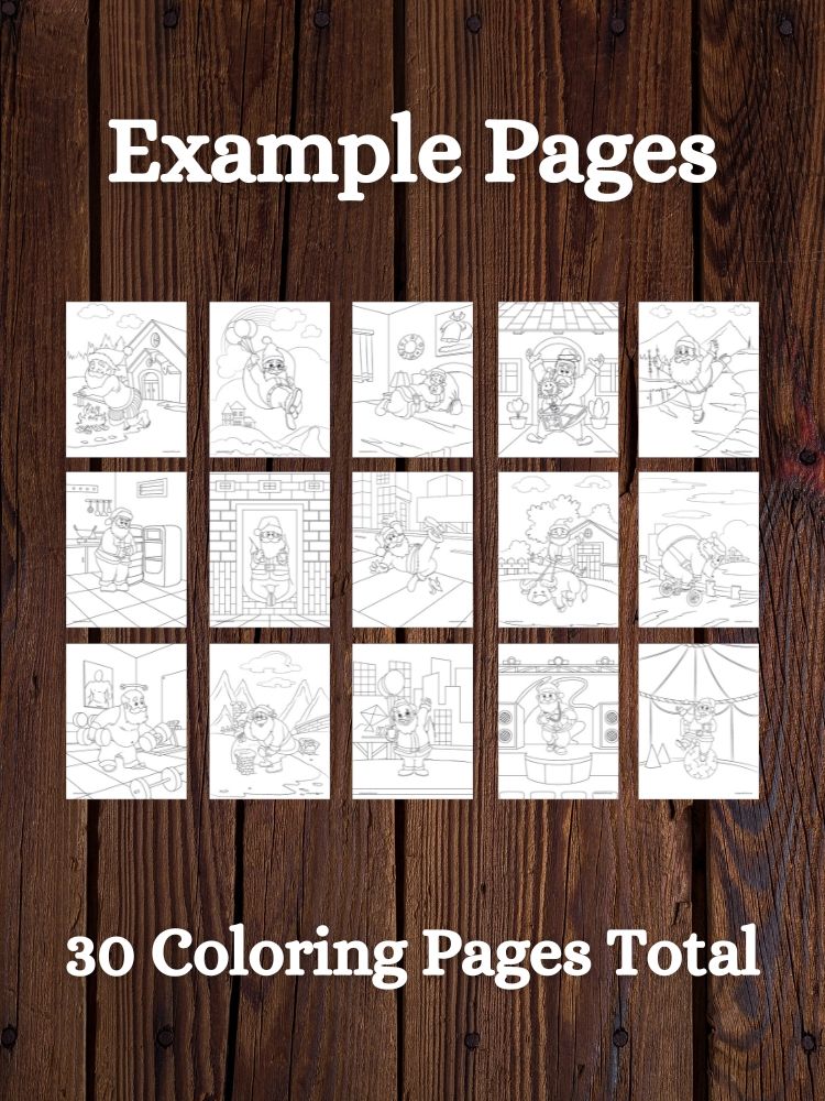 Funny Santa Printable Christmas Coloring Pages for Kids product image (2)