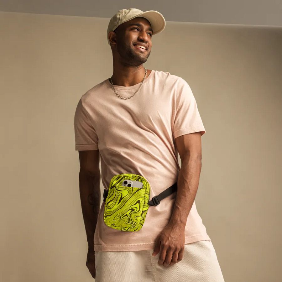 Utility Crossbody Bag - Yellow Liquid Swirls product image (12)