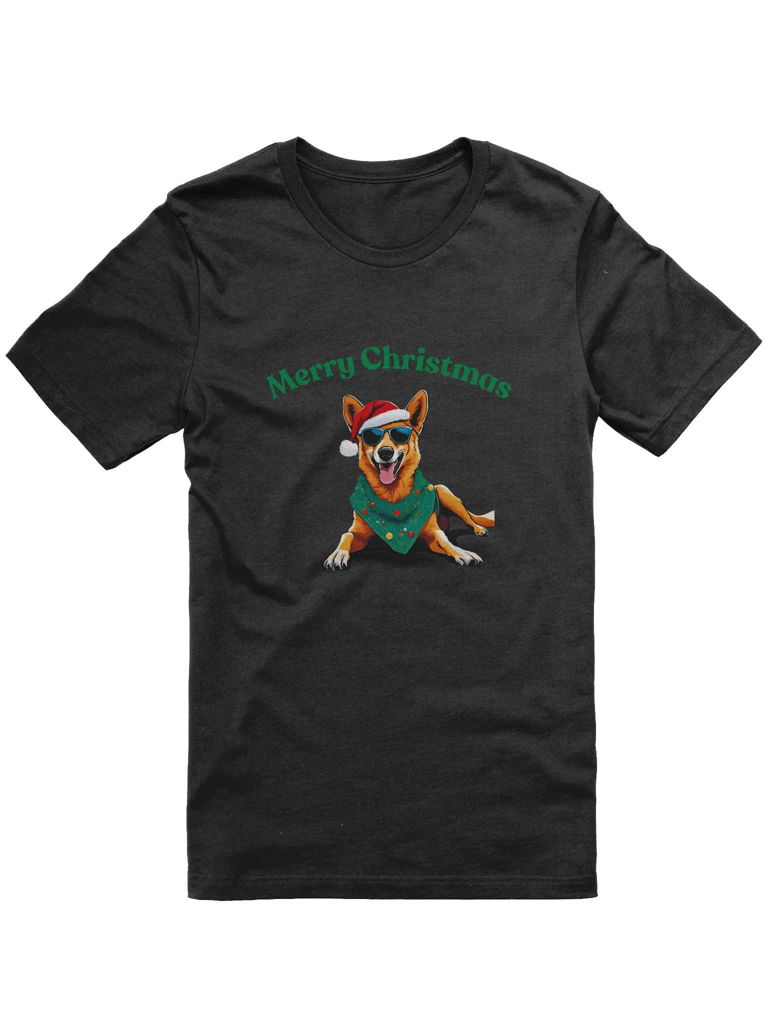 Feastive Dingo Merry Christmas T-Shirt - Green product image (1)
