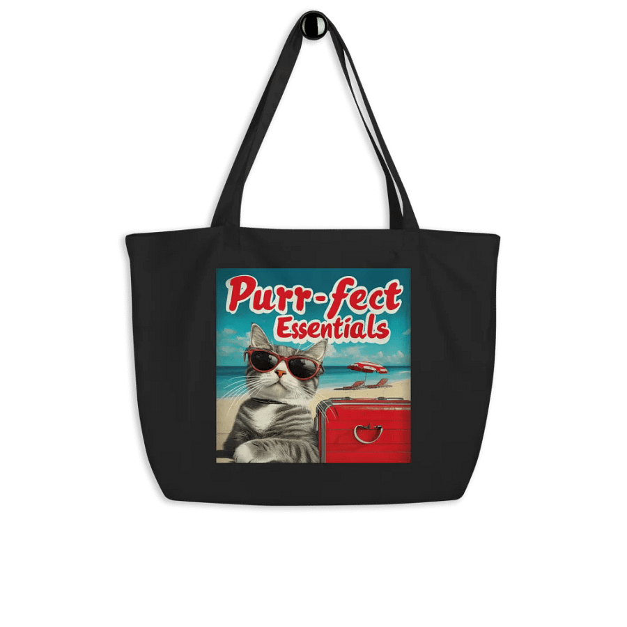 Purr-fect Essentials Cat Lover Tote Bag product image (4)