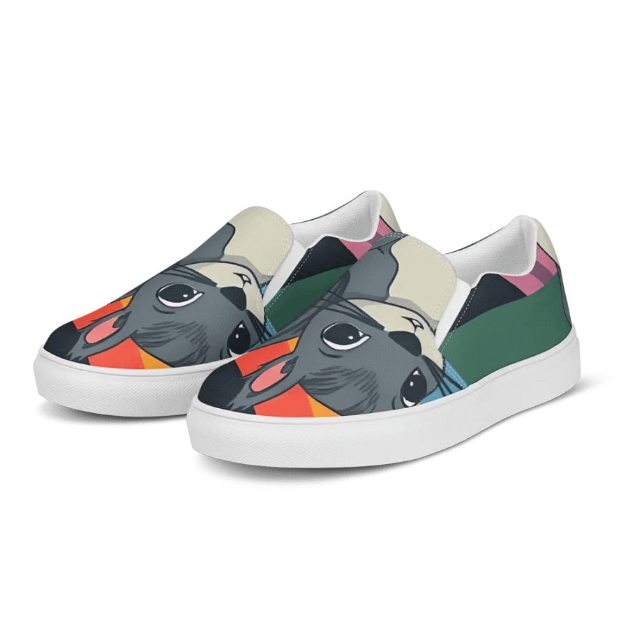 Men's Rainbow Squirrel Canvas Slip-On Shoes product image (3)