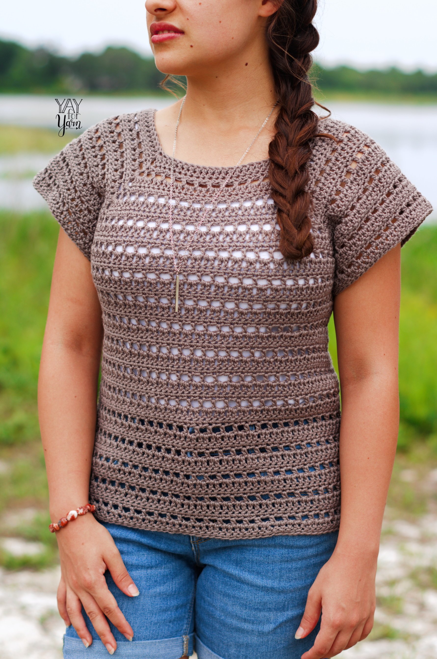 Driftwood Tee - PDF Crochet Top Pattern & Video Tutorial product image (1)