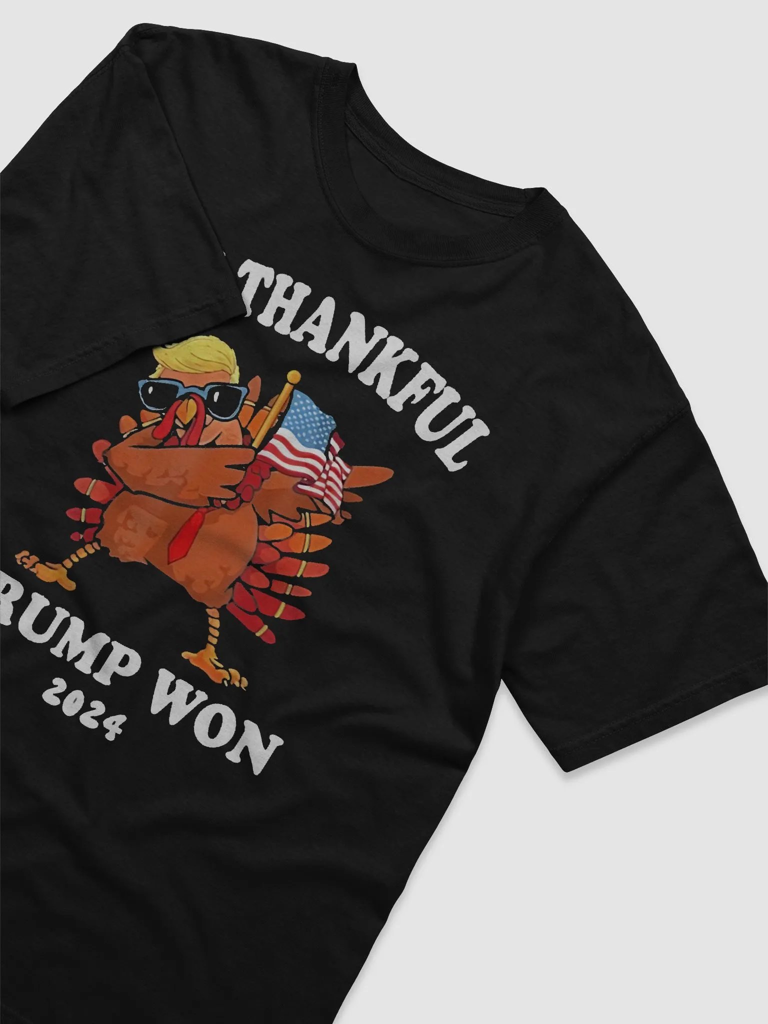 I’m Thankful Trump Won 2024 Thanksgiving Turkey Shirt product image (4)