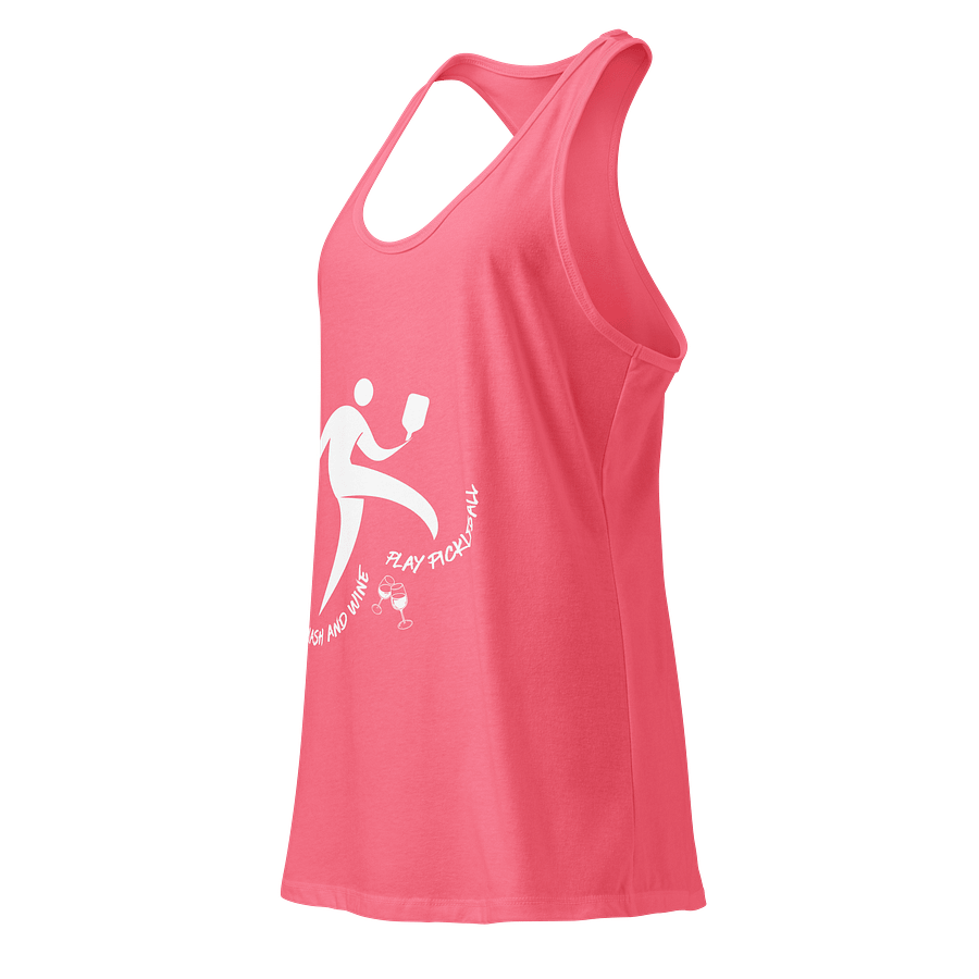 Smash and Wine, Play Pickleball Women's Racer Back Tank Top product image (3)