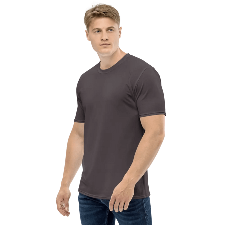 Plain Dark Brown True Summer Men's Crewneck Polyester Heavyweight Premium T-Shirt by Treasure Pie product image (5)