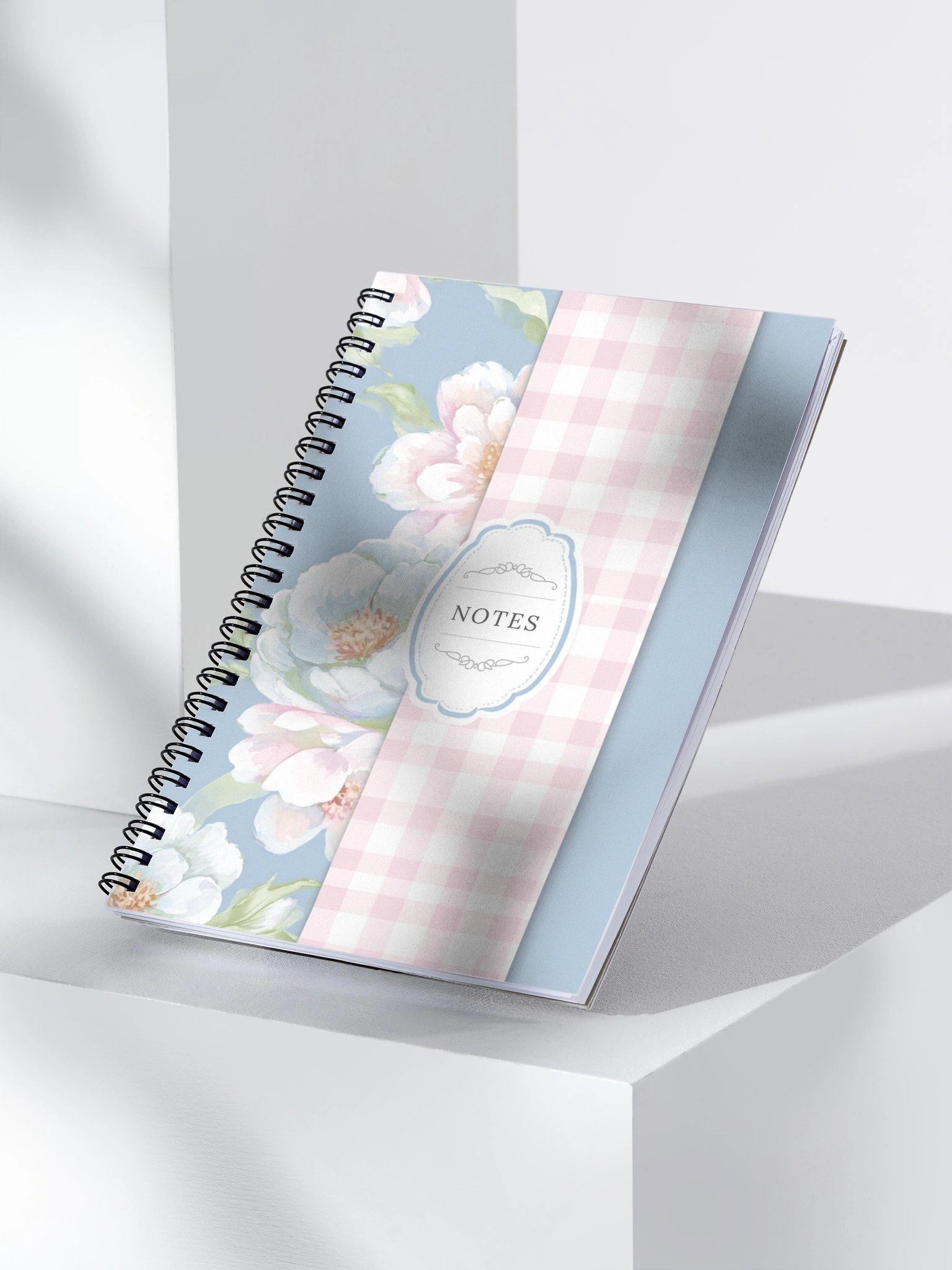 Floral & Checkered Split Design Notebook product image (3)