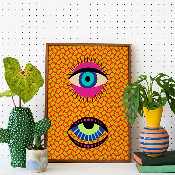 Yayoi Kusama Evil Eyes Maximalist Art Print product image (2)